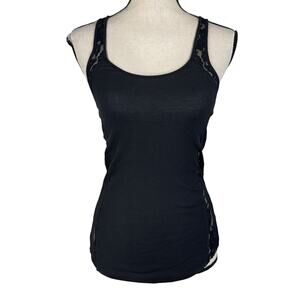 Intimately Free People Medium Ribbed Floral Lace Tank Top Stretch Scoop Neck